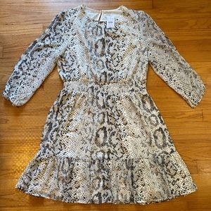 J. Crew Factory Animal-print smocked-waist dress